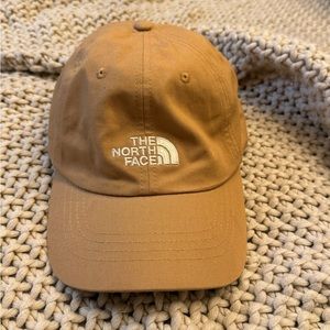 The North Face vintage style khaki colored ball cap hat